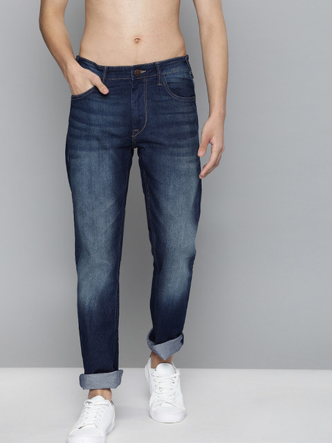 

HERE&NOW Men Blue Slim Fit Mid-Rise Clean Look Stretchable Jeans