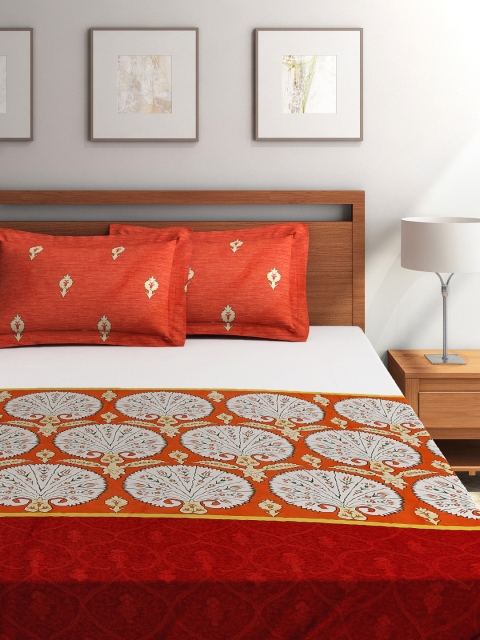 

Portico New York White & Red 210 TC Double Bedsheet with 2 Pillow Covers