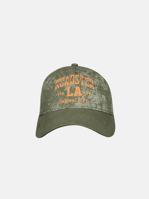 

Roadster Unisex Olive Green Printed Baseball Cap