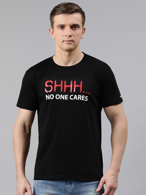 

BRATMA Men Black Printed Round Neck T-shirt