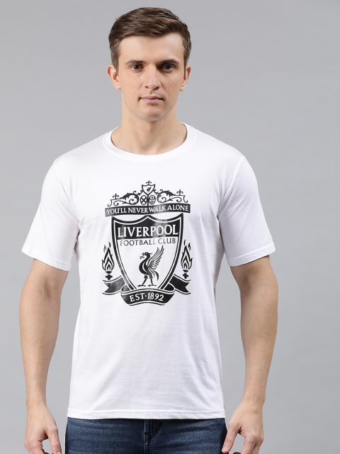 

BRATMA Men White Printed Round Neck T-shirt