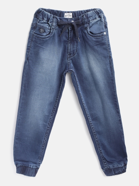 

RUFF Boys Blue Jogger Mid-Rise Clean Look Stretchable Jeans