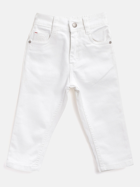 

RUFF Boys White Slim Fit Mid-Rise Clean Look Stretchable Jeans