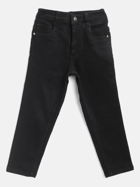 

RUFF Boys Black Slim Fit Mid-Rise Clean Look Stretchable Jeans