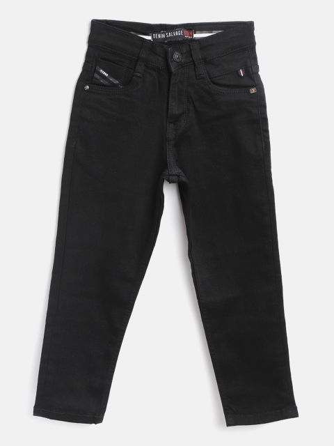 

RUFF Boys Black Slim Fit Mid-Rise Clean Look Stretchable Jeans