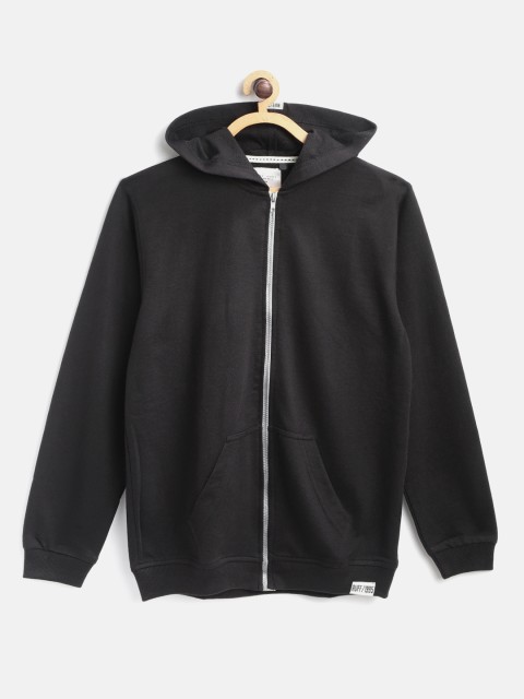 

RUFF Boys Black Solid Hooded Sweatshirt