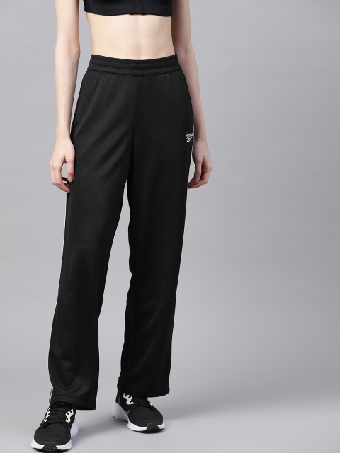 

Women Reebok Classic Black Solid Vector Tape Track Pants