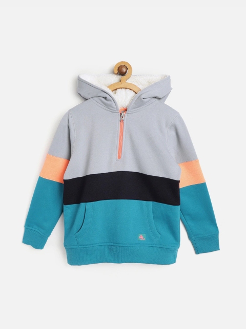 

Cherry Crumble Boys Blue & Grey Colourblocked Sweatshirt