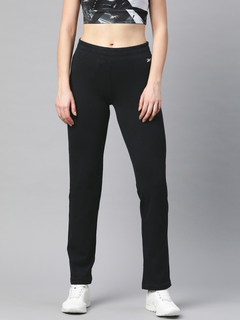 

Reebok Women Black Solid Training Foundation Knit Track Pants