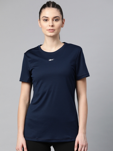 

Reebok Women Navy Foundation Poly Solid Training T-shirt, Navy blue