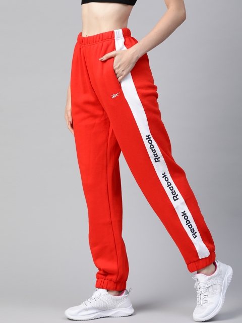 

Reebok Women Red Training Essentials Linear Logo Track Pants