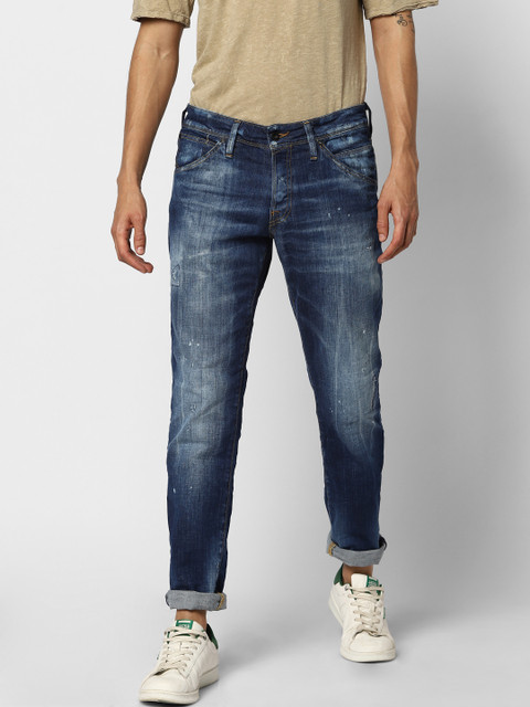 

Jack & Jones Men Blue Glenn Slim Fit Low-Rise Low Distress Stretchable Jeans