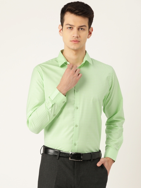 

SOJANYA Men Green Classic Regular Fit Checked Formal Shirt