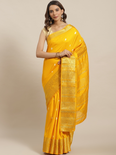 

KALINI Yellow & Golden Dyed Bandhani Saree with Zari Border