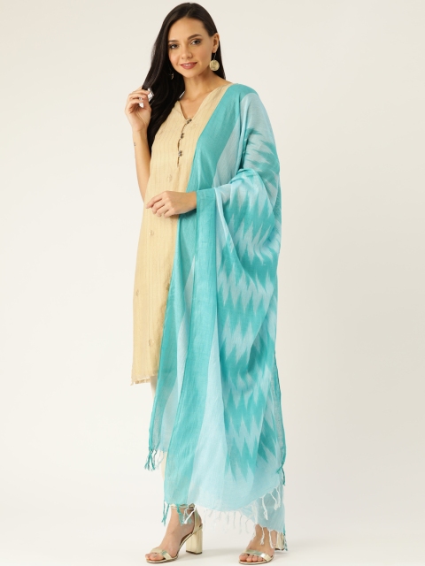 

Shaily Blue & Off-White Ikat Print Dupatta