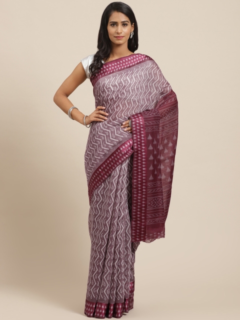 

Vaamsi Mauve & Purple Printed Ikat Saree