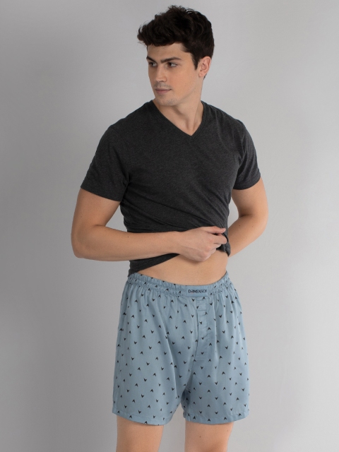 

DAMENSCH Men Blue & Black Printed Woven Boxers