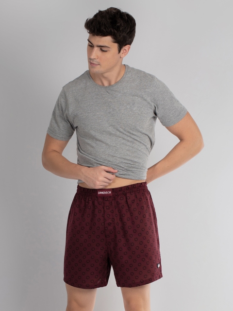 

DAMENSCH Men Maroon & Black Printed Tencel Woven Boxers