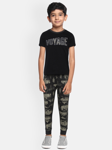 

Sweet Dreams Boys Black & Charcoal Grey Printed Night Suit