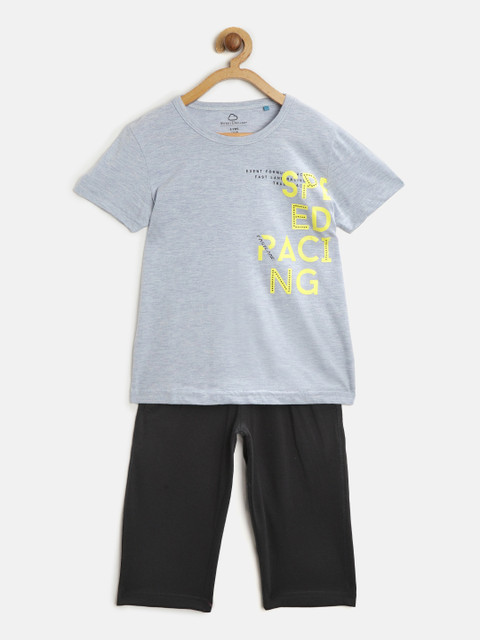 

Sweet Dreams Boys Blue & Black Printed Night suit