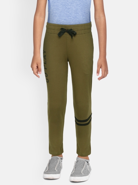 

Sweet Dreams Boys Olive Green Solid Lounge Pants with Printed Detail