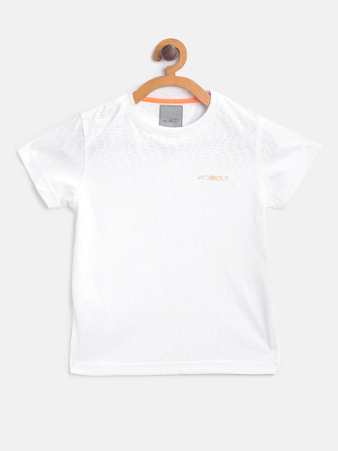 

Sweet Dreams Boys White Self Design Round Neck Workout T-shirt