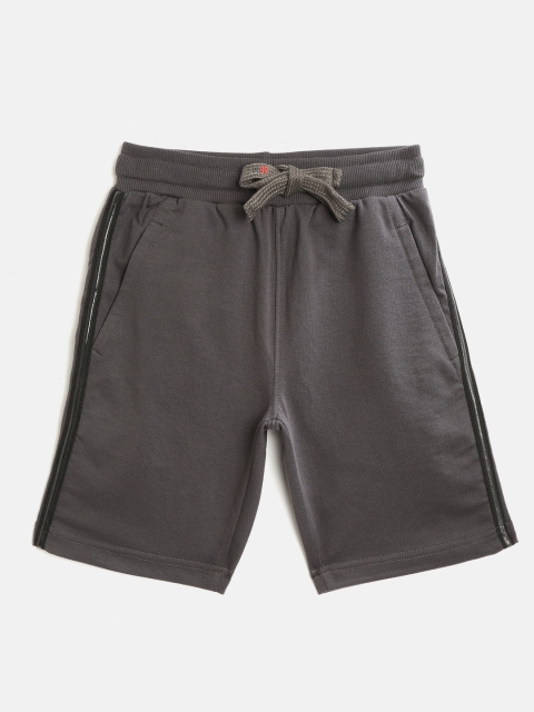 

Sweet Dreams Boys Charcoal Grey Solid Slim Fit Regular Shorts