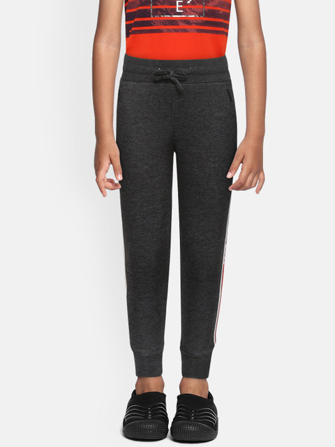 

Sweet Dreams Boys Charcoal Grey Solid Lounge Joggers with Side Striped Detail