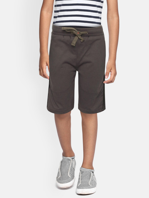 

Sweet Dreams Boys Charcoal Grey Solid Slim Fit Regular Shorts
