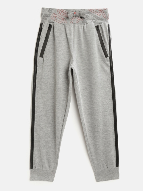 

Sweet Dreams Boys Grey Melange Solid Lounge Joggers with Side Taping Detail