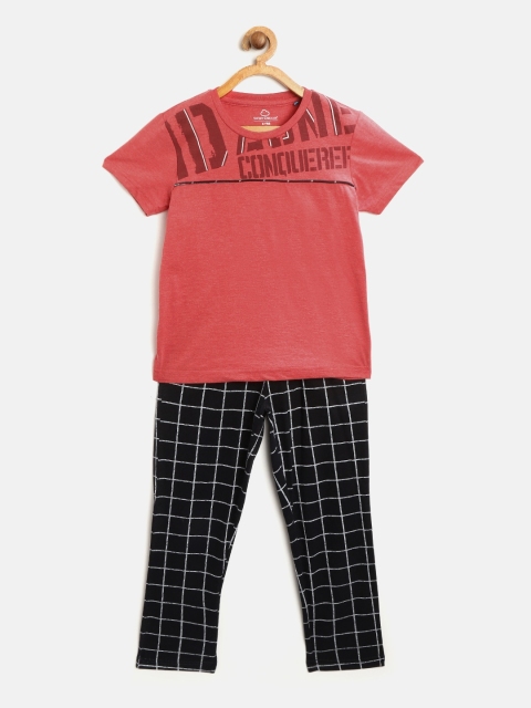 

Sweet Dreams Boys Red & Navy Blue Printed Night Suit