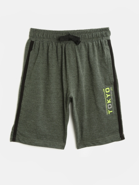 

Sweet Dreams Boys Olive Green Solid Lounge Shorts