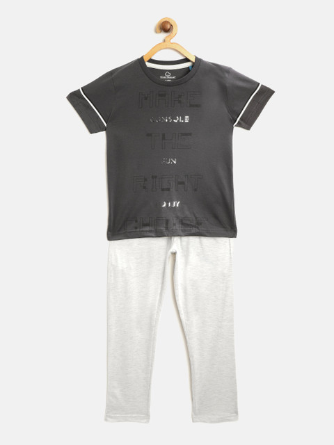 

Sweet Dreams Boys Grey Printed Night suit