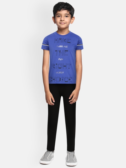 

Sweet Dreams Boys Blue & Black Printed Night Suit