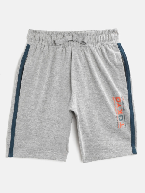 

Sweet Dreams Boys Grey Melange Solid Lounge Shorts with Side Striped Detail