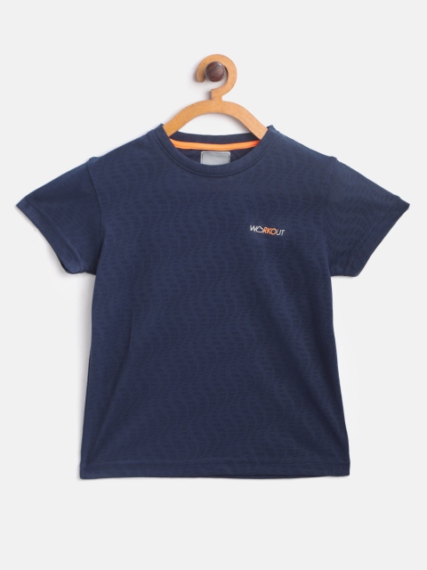 

Sweet Dreams Boys Navy Self Design Round Neck Workout T-shirt, Navy blue
