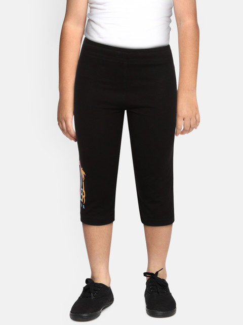 

Sweet Dreams Girls Black Printed Detail Lounge Capris