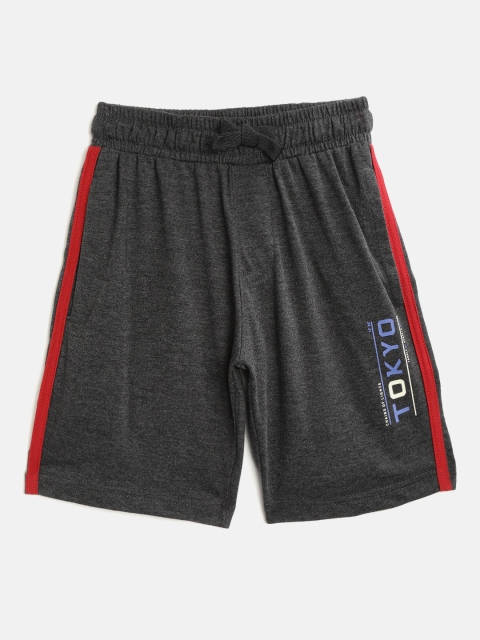 

Sweet Dreams Boys Charcoal Grey Solid Lounge Shorts with Side Striped Detail