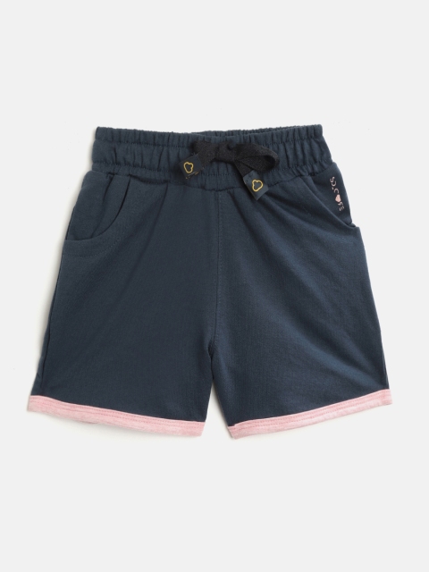 

Sweet Dreams Girls Navy Blue Solid Regular Fit Shorts