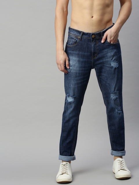 

Roadster Men Navy Blue Slim Fit Mid-Rise Mildly Distressed Stretchable Jeans
