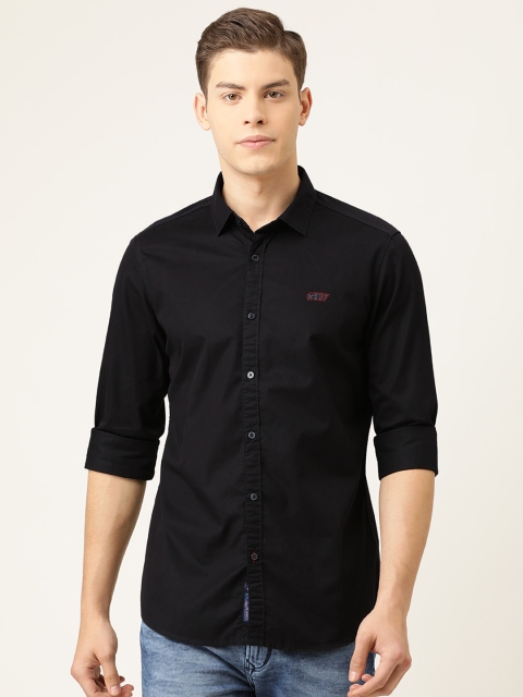 

Being Human Men Black Slim Fit Solid Casual Shirt