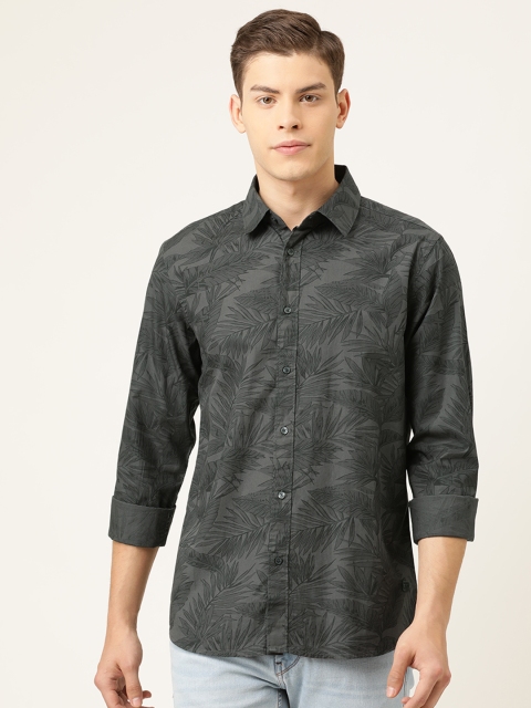 

Being Human Men Grey Slim Fit Printed Casual Shirt