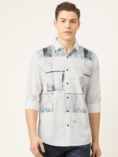 

Being Human Men White Slim Fit Printed Casual Shirt