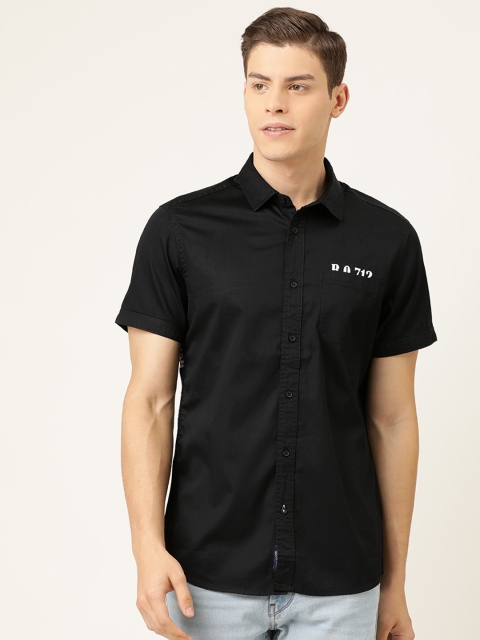 

Being Human Men Black Slim Fit Solid Casual Shirt