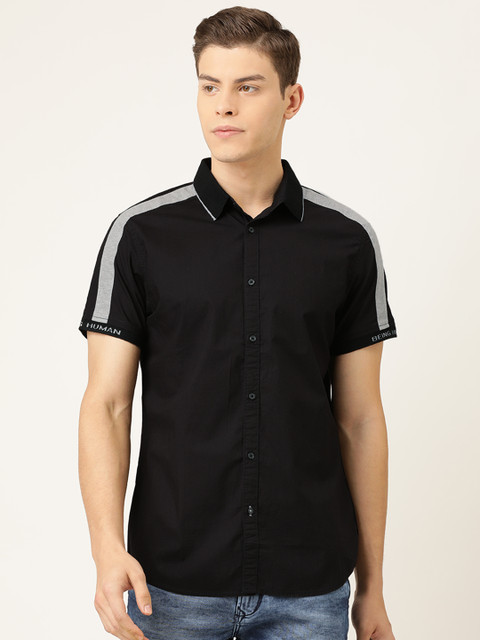 

Being Human Men Black Slim Fit Solid Casual Shirt