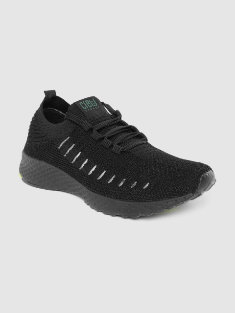 

Crew STREET Men Black Woven Design Running Shoes