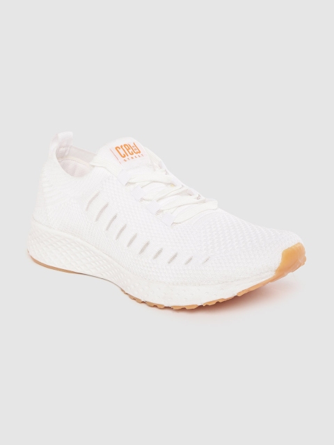 

Crew STREET Men Off-White Woven Design Running Shoes