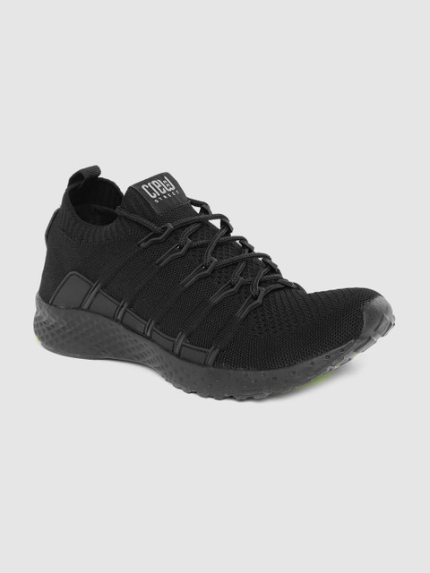 

Crew STREET Men Black Woven Design Running Shoes