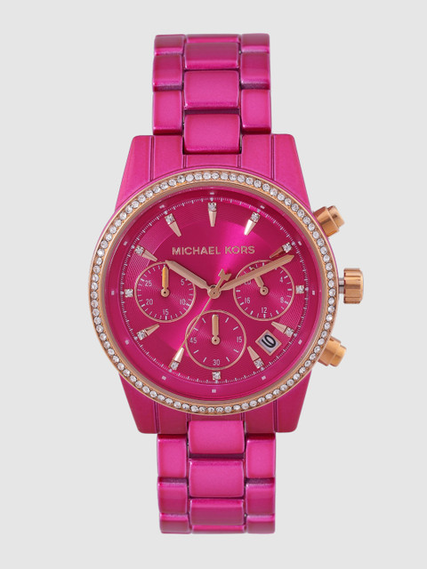 

Michael Kors Women Pink Ritz Chronograph Watch MK6718