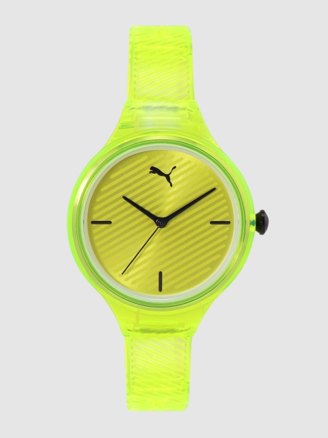 

Puma Women Neon Green Contour Striped Analogue Watch P1017, Fluorescent green